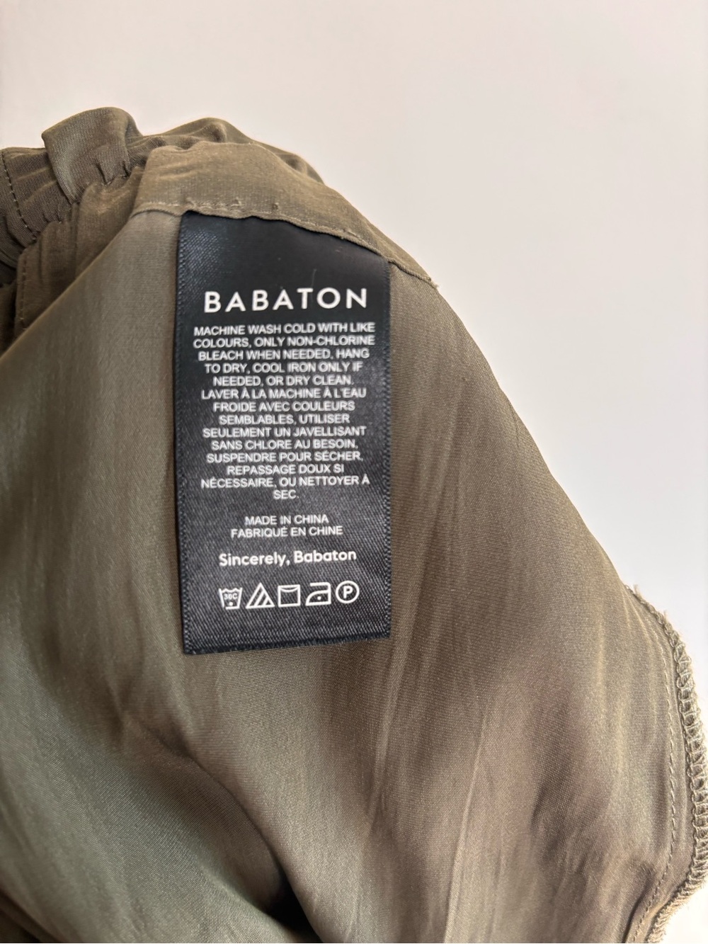Babaton Wide Leg Satin Pants High Rise Pull On Dark Olive Size XL - Picture 5 of 10